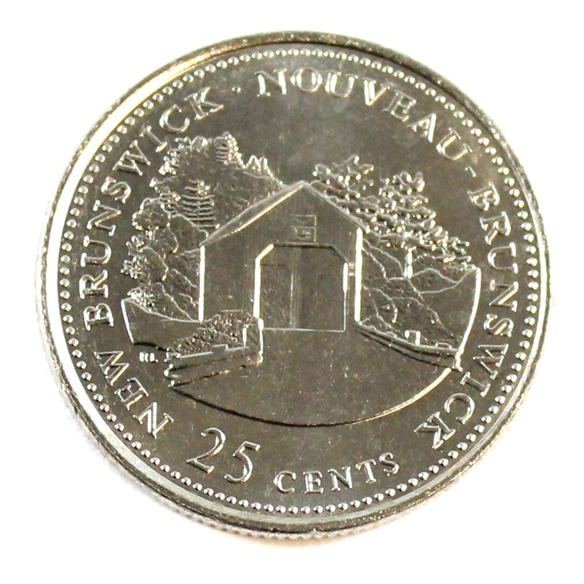 1992 Coinage New Brunswick 180 Rotation Canada 25-cents Brilliant Uncirculated (MS63) $