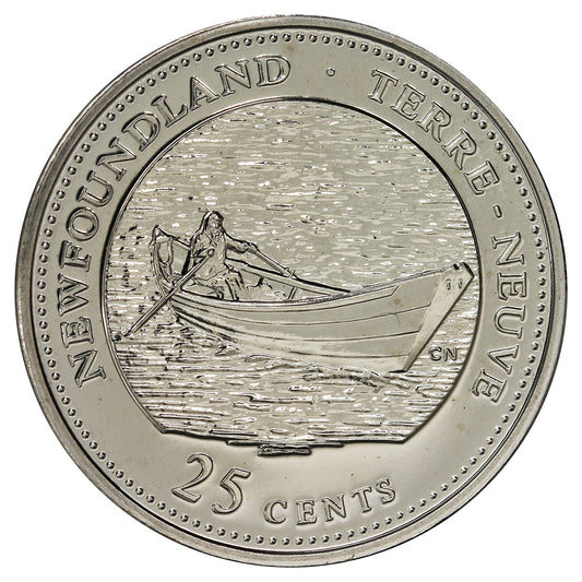 1992 Newfoundland Canada 25-cents Proof Like