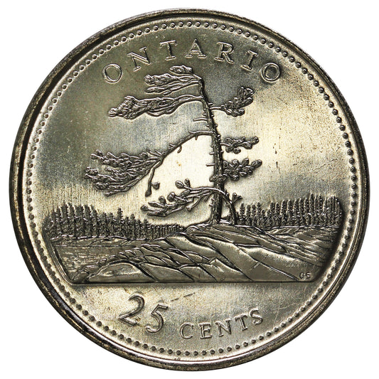 1992 Ontario Canada 25-cents Brilliant Uncirculated (MS-63)