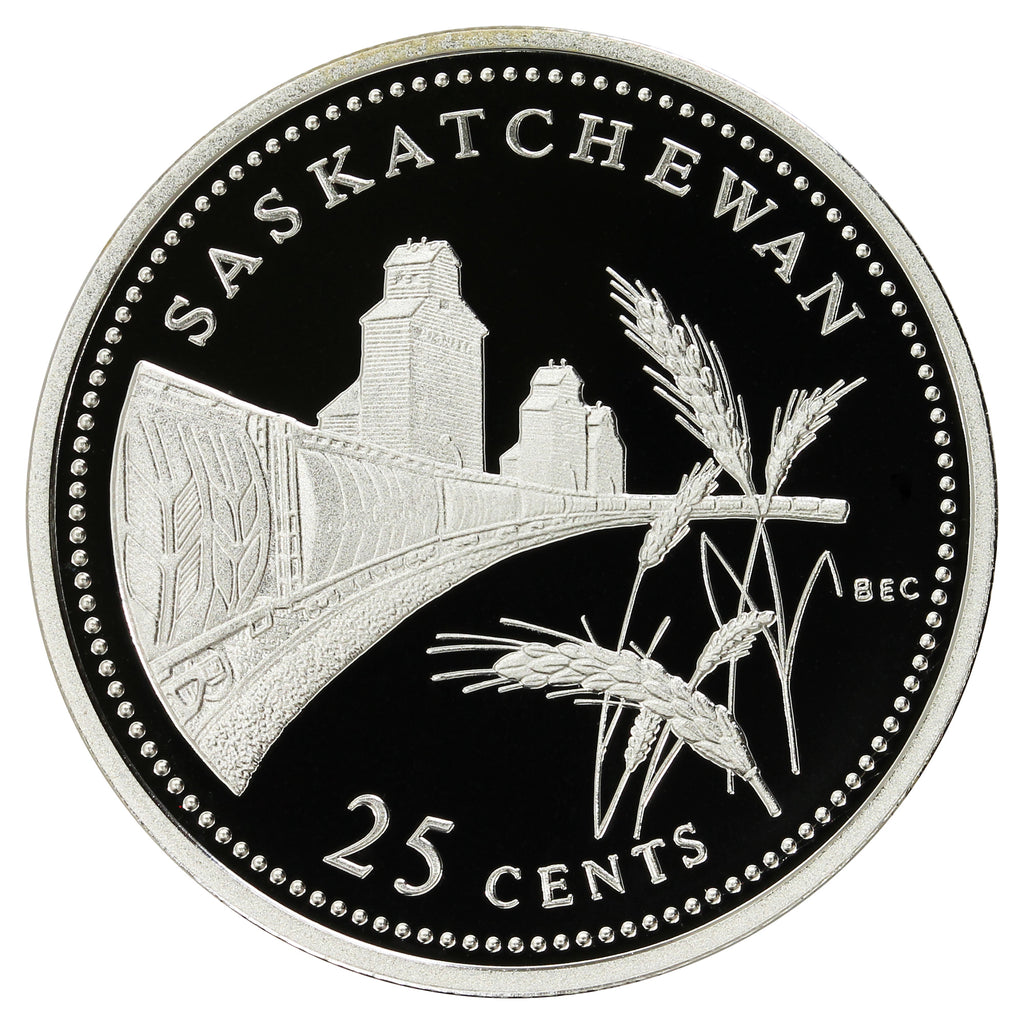 1992 Saskatchewan Canada 25-cents Silver Proof