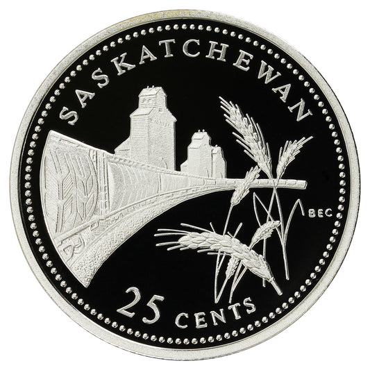 1992 Saskatchewan Canada 25-cents Silver Proof
