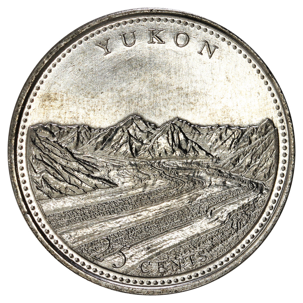 1992 Yukon Canada 25-cents Brilliant Uncirculated (MS-63)