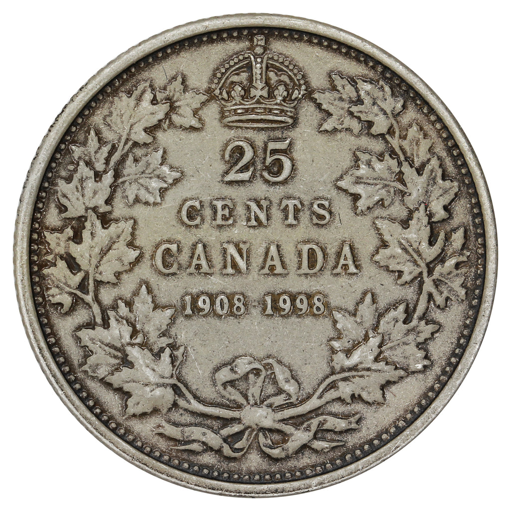 1998 (1908-1998) Antique Canada 25-cents Proof