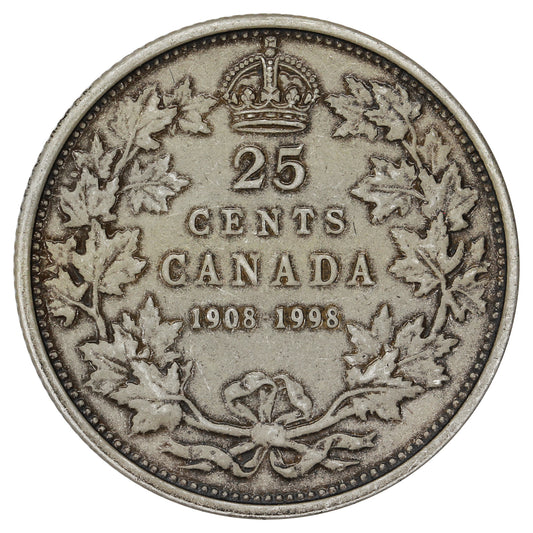 1998 (1908-1998) Antique Canada 25-cents Proof