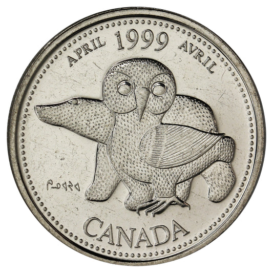 1999 April Canada 25-cents Brilliant Uncirculated (MS-63)