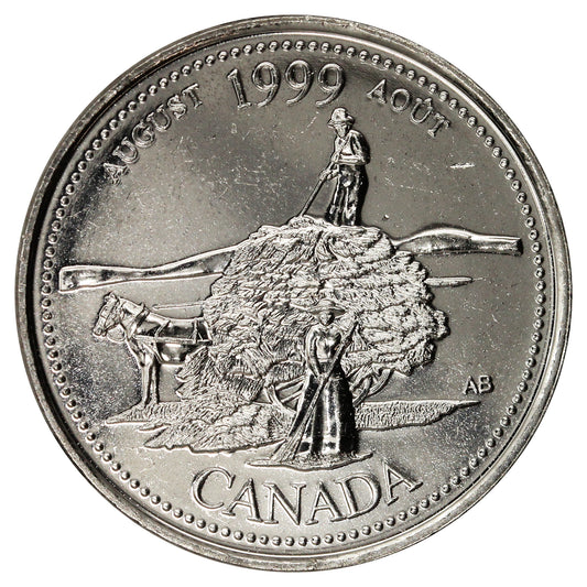 1999 August Canada 25-cents Brilliant Uncirculated (MS-63)