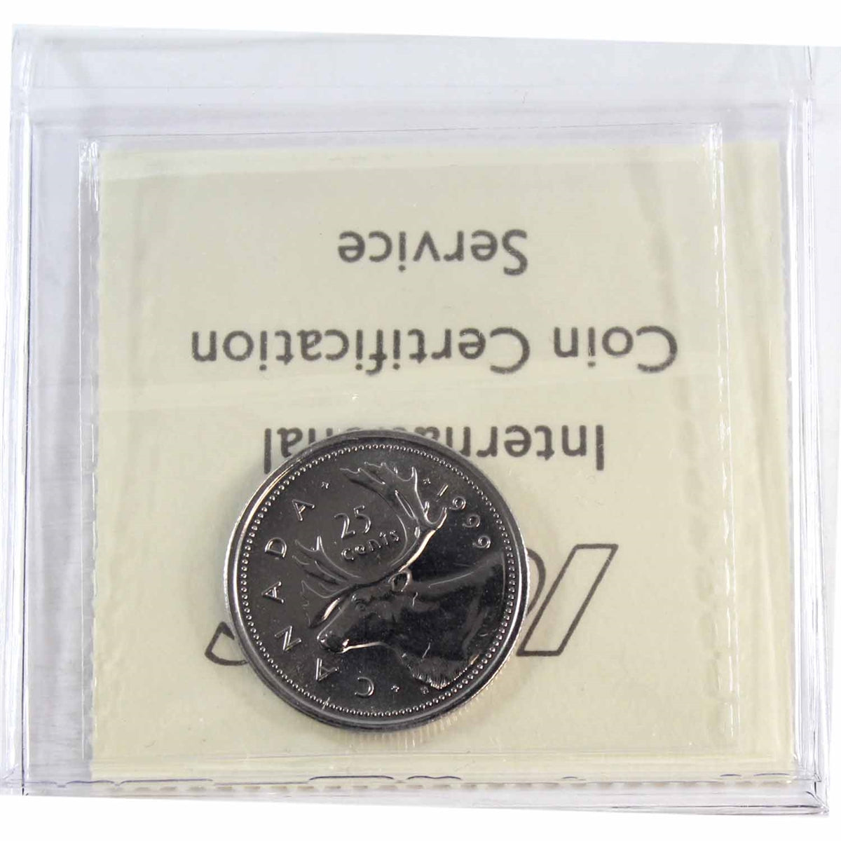 1999 Caribou Canada 25-cents ICCS Certified MS66 Numismatic BU