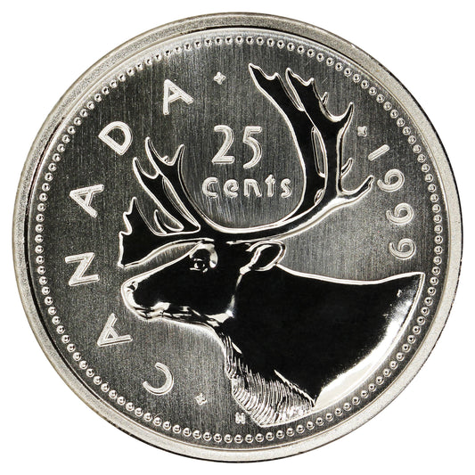 1999 Caribou Canada 25-cents Specimen