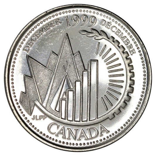 1999 December Canada 25-cents Brilliant Uncirculated (MS-63)