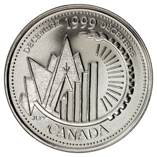1999 December Canada 25-cents Proof Like
