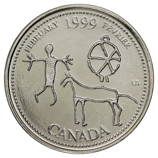 1999 February Canada 25-cents Proof Like