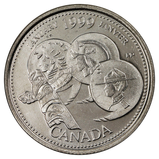 1999 January Canada 25-cents Brilliant Uncirculated (MS-63)