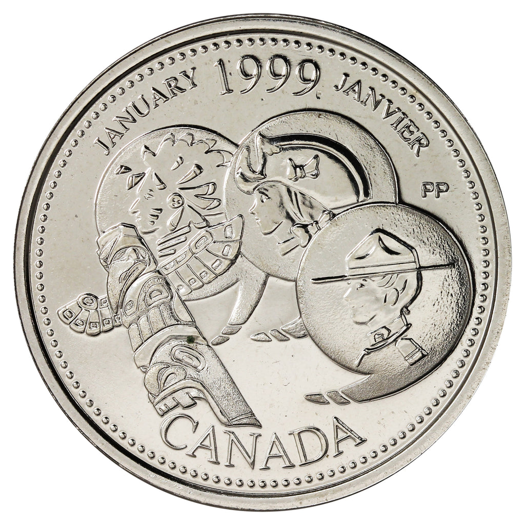 1999 January Canada 25-cents Proof Like