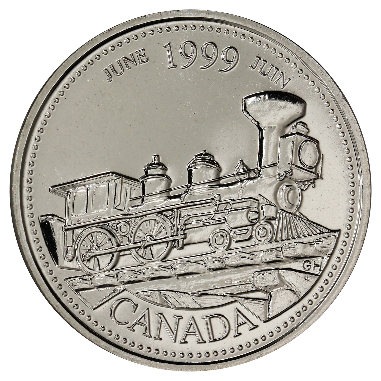 1999 June Canada 25-cents Proof Like