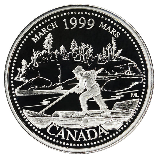 1999 March Canada 25-cents Silver Proof