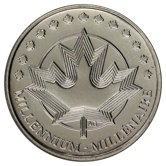 1999 Millennium Token Canada 25-cents Proof Like (From Oval Board)