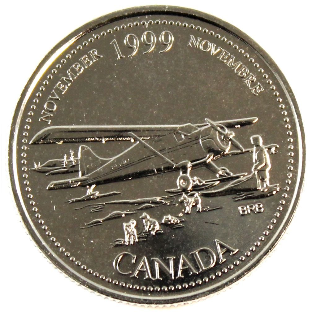 1999 November Mule Canada 25-cents Proof Like $