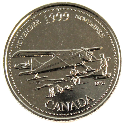 1999 November Mule Canada 25-cents Proof Like $