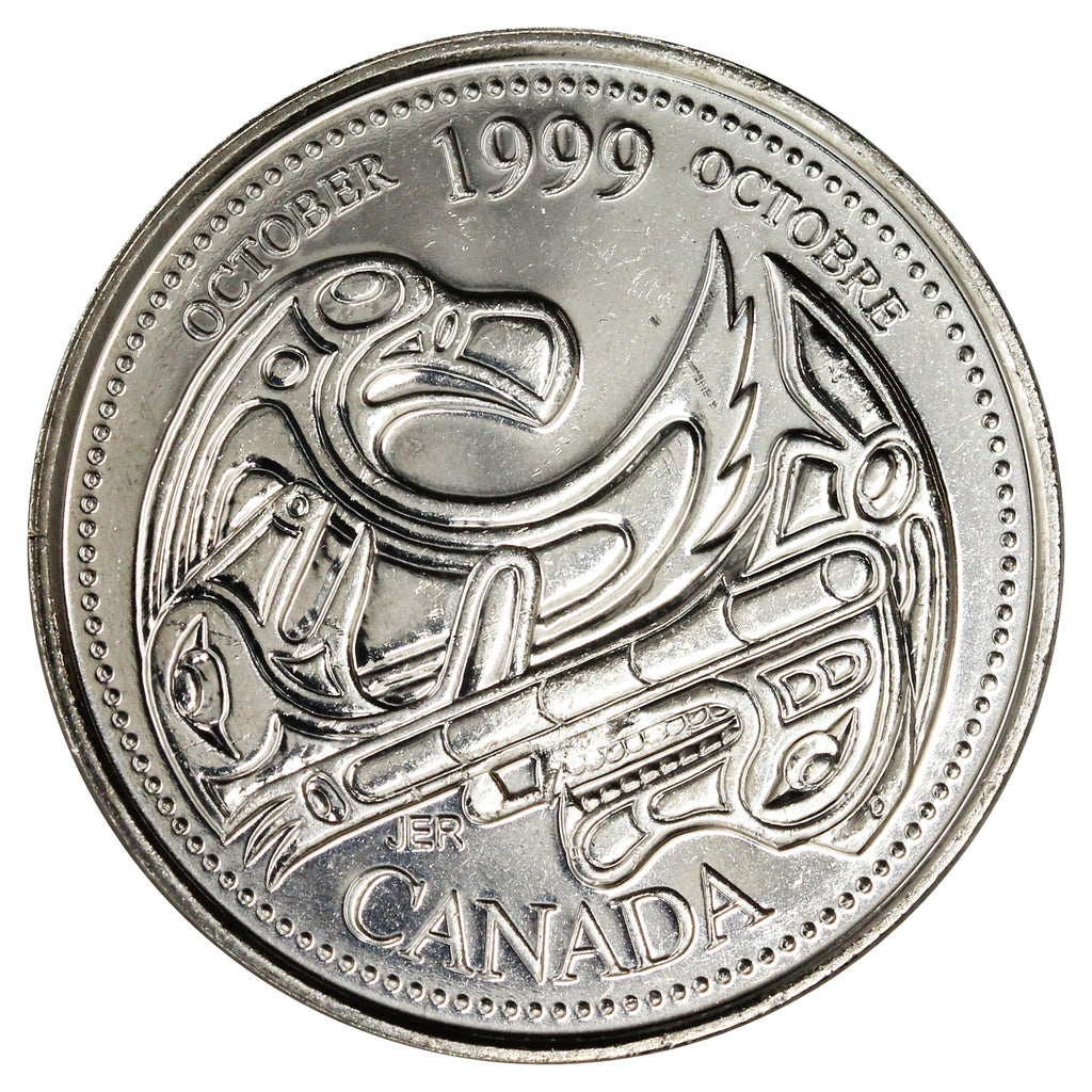 1999 October Canada 25-cents Brilliant Uncirculated (MS63)