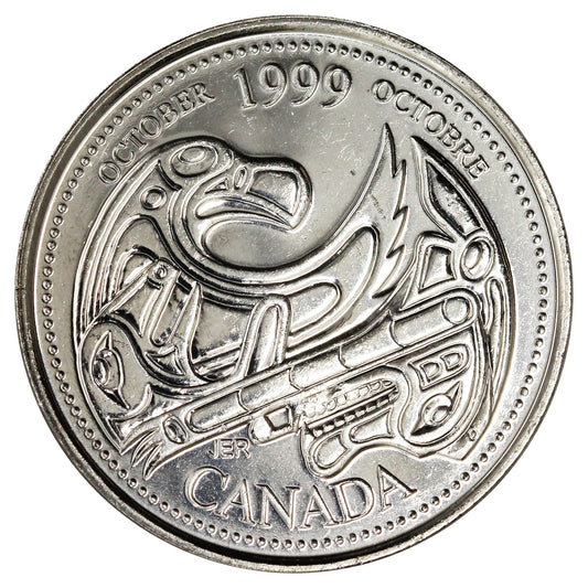 1999 October Canada 25-cents Brilliant Uncirculated (MS63)