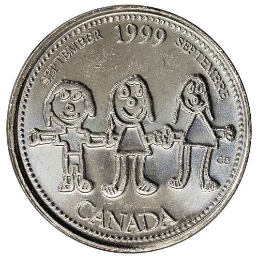 1999 September Canada 25-cents Brilliant Uncirculated (MS63)