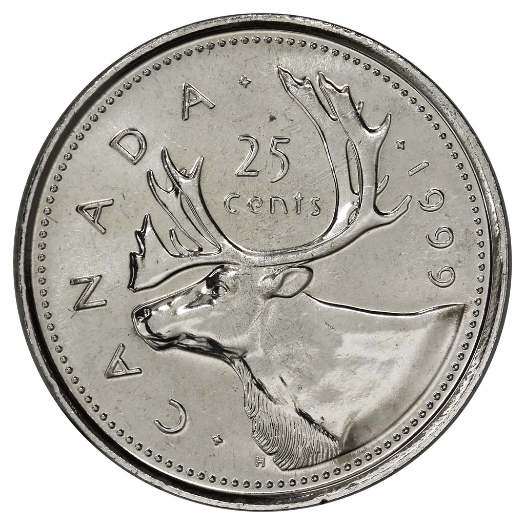 1999P (test) Caribou Canada 25-cents Brilliant Uncirculated (MS63)