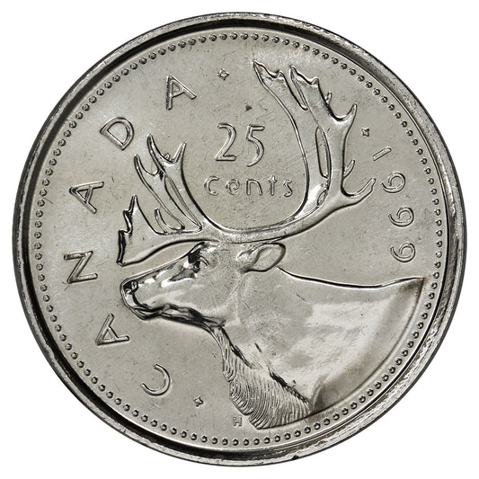 1999P (test) Caribou Canada 25-cents Brilliant Uncirculated (MS63)