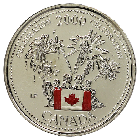 2000 Coloured Celebration Canada 25-cents Proof Like_
