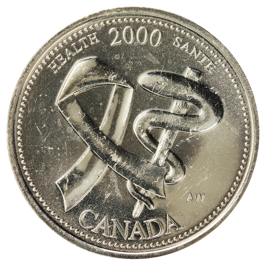 2000 Health Canada 25-cents Brilliant Uncirculated (MS-63)