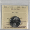 2000 Pride Canada 25-cents ICCS Certified MS64