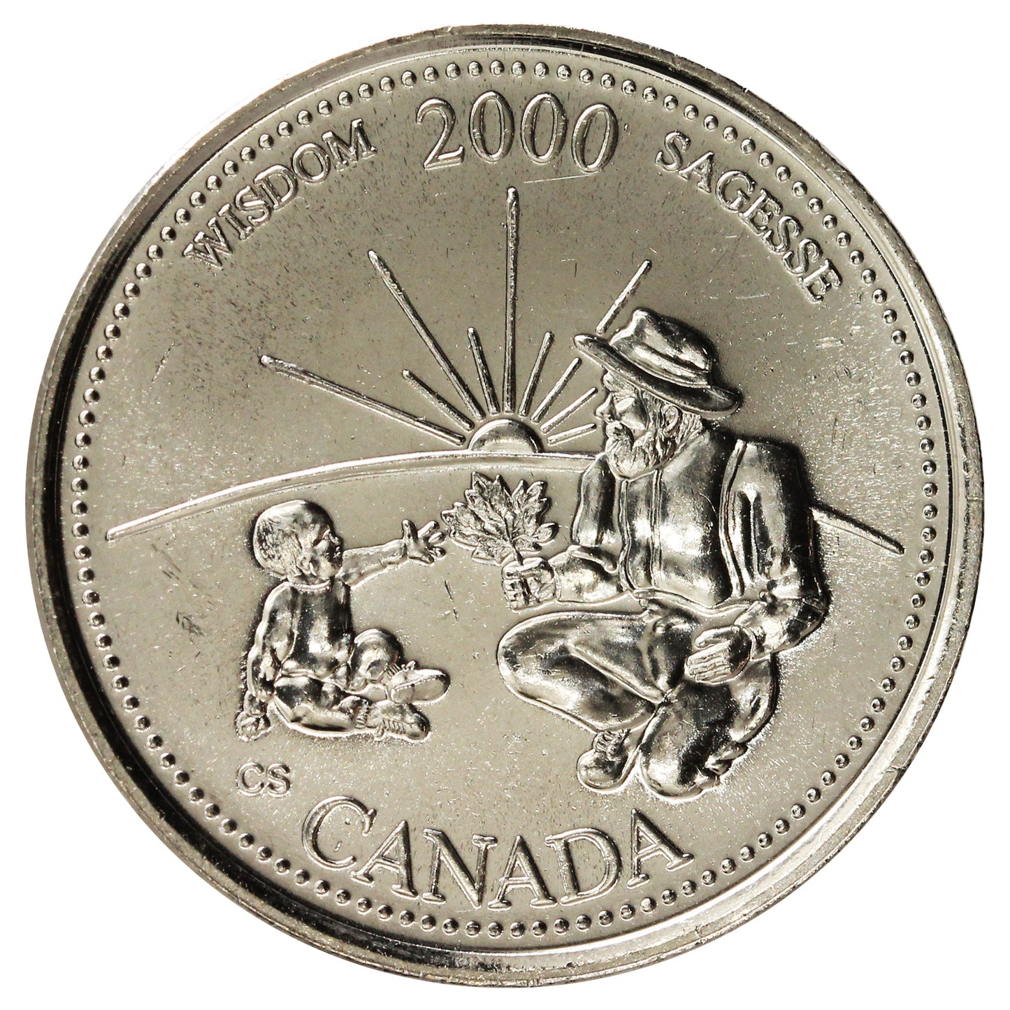 2000 Wisdom Canada 25-cents Brilliant Uncirculated (MS-63)