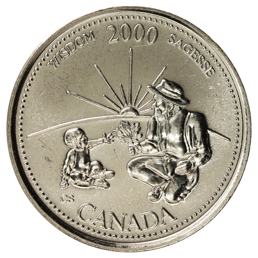 2000 Wisdom Canada 25-cents Brilliant Uncirculated (MS-63)