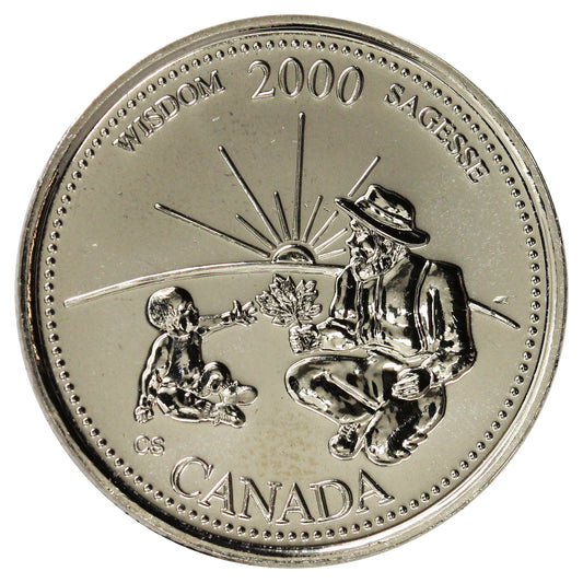 2000 Wisdom Canada 25-cents Proof Like