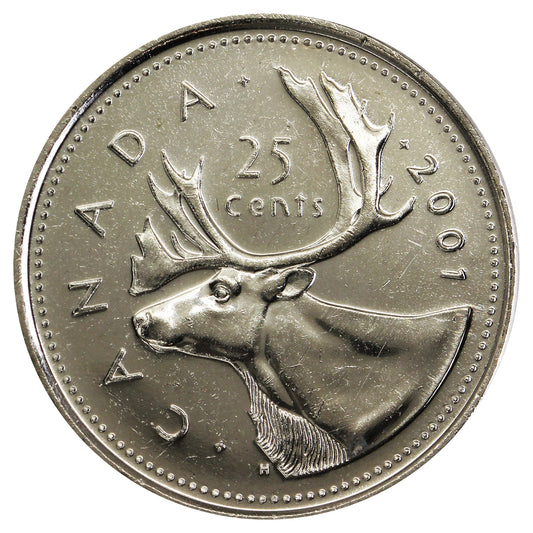 2001 (No P) Canada 25-cents Brilliant Uncirculated (MS-63)