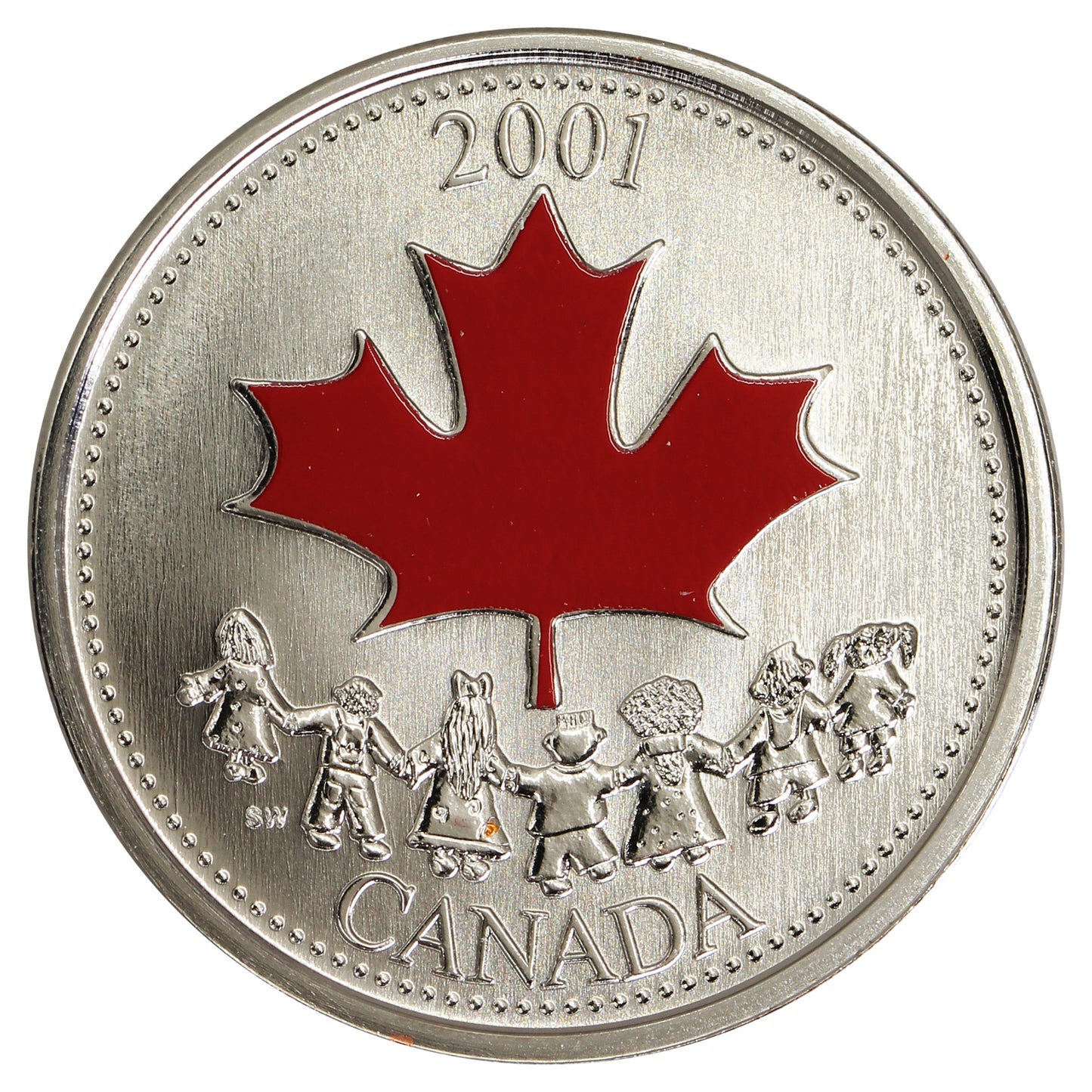 2001P Coloured Canada Day 25-cents Proof Like_