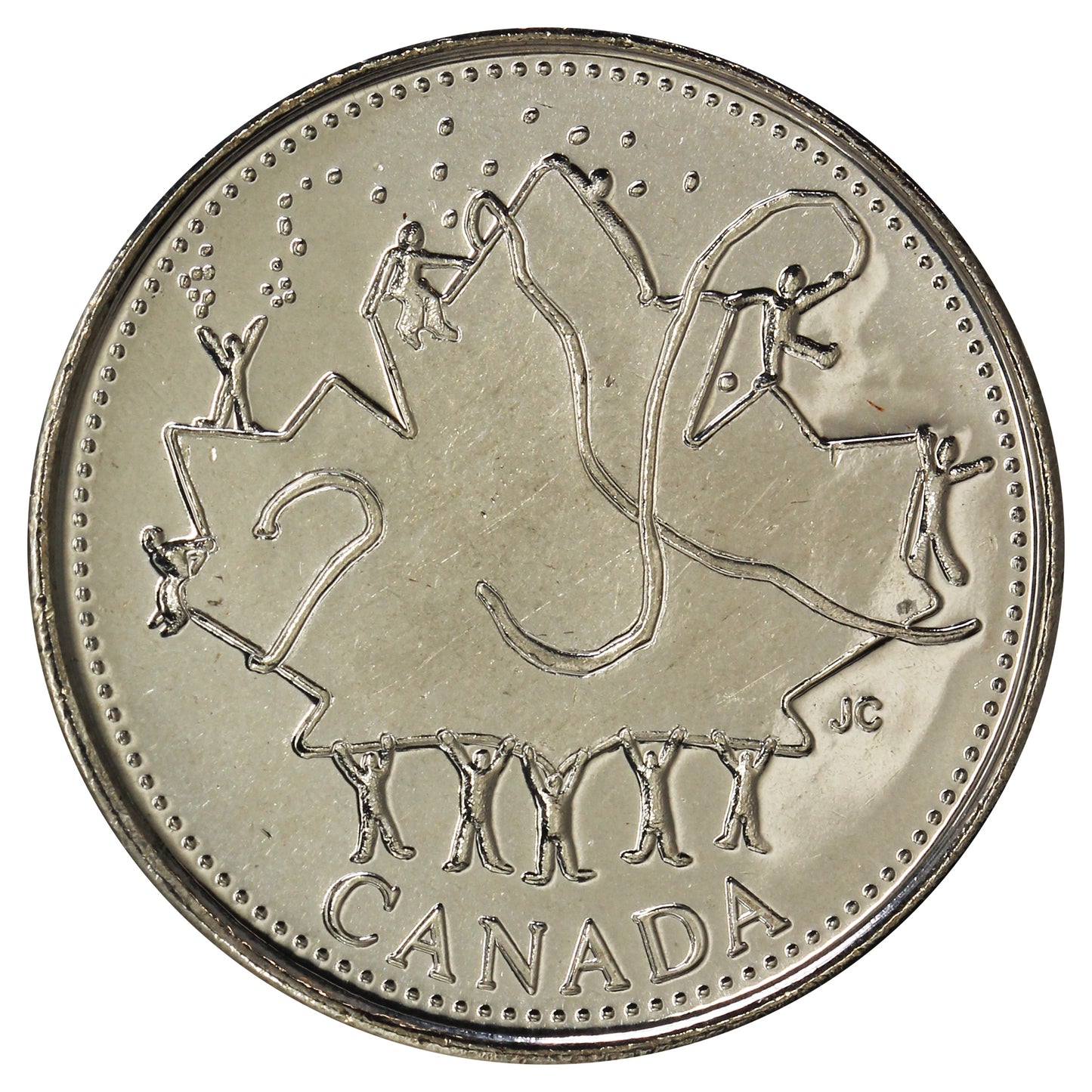 2002P Canada Day 25-cents Brilliant Uncirculated (MS63)