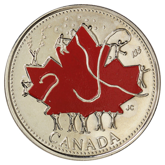 2002P Coloured Canada Day 25-cents Proof Like_