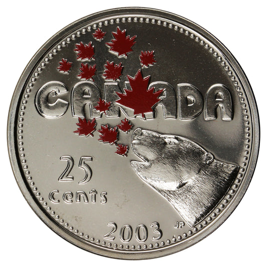 2003P Coloured Canada Day 25-cents Proof Like