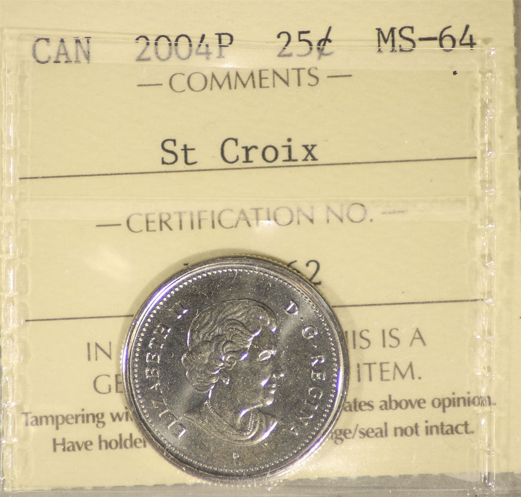 2004P St. Croix Canada 25-cents ICCS Certified MS64