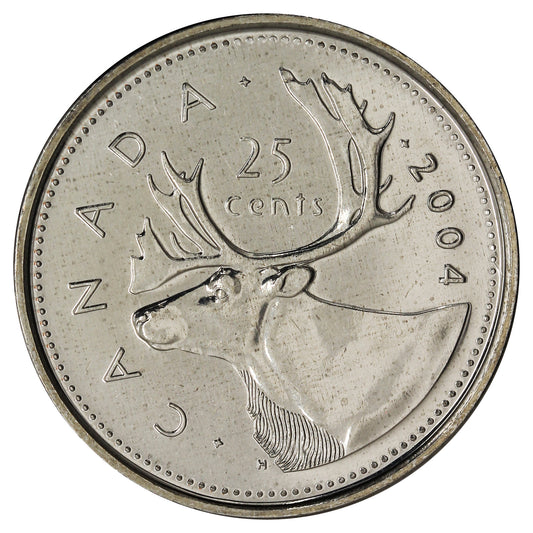 2004P Caribou Canada 25-cents Brilliant Uncirculated (MS63)