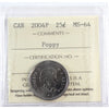 2004P Poppy Canada 25-cents ICCS Certified MS64
