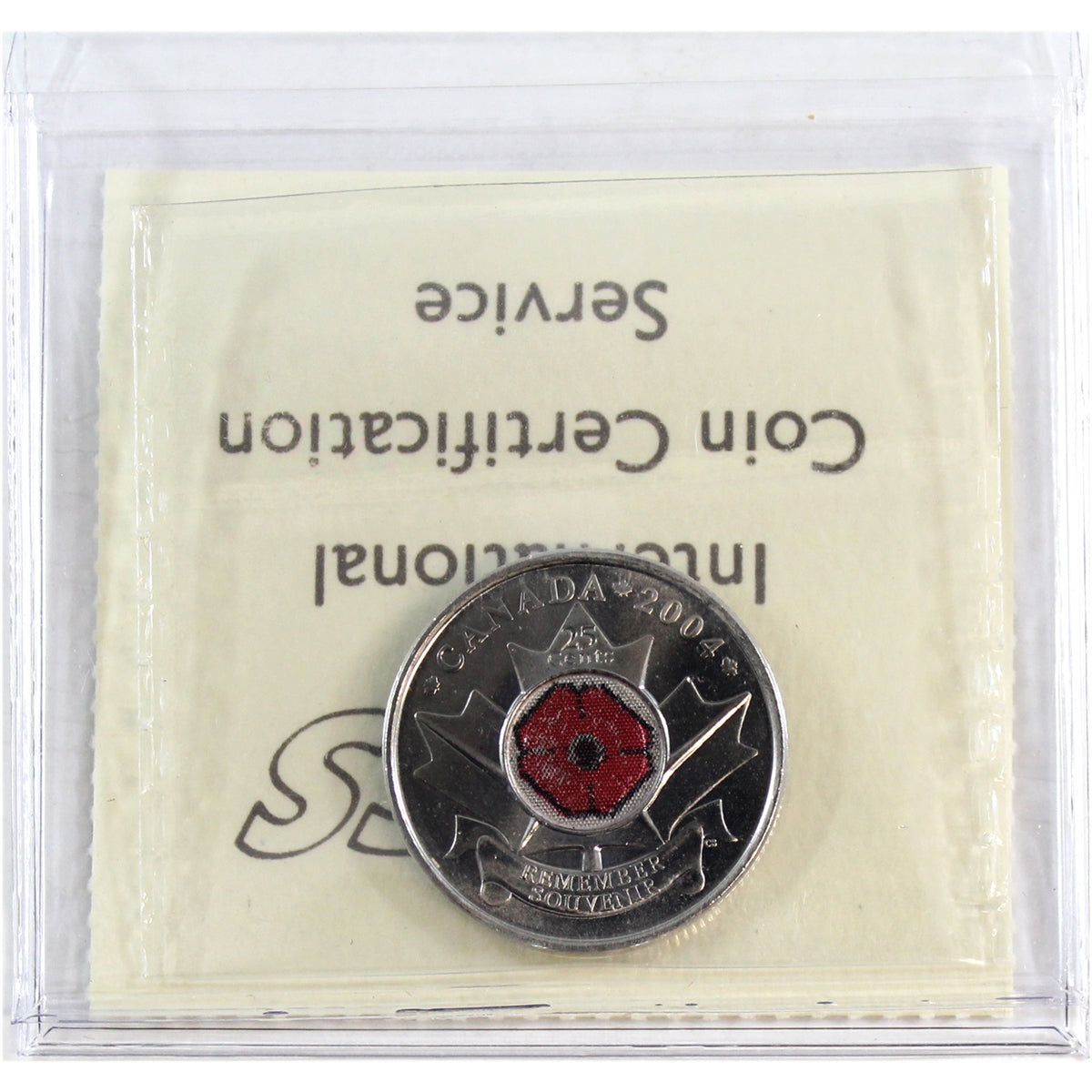 2004P Poppy Canada 25-cents ICCS Certified MS64