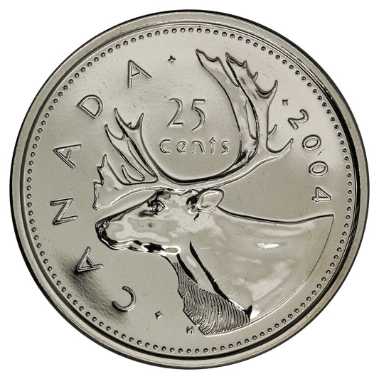 2004P Caribou Canada 25-cents Proof Like