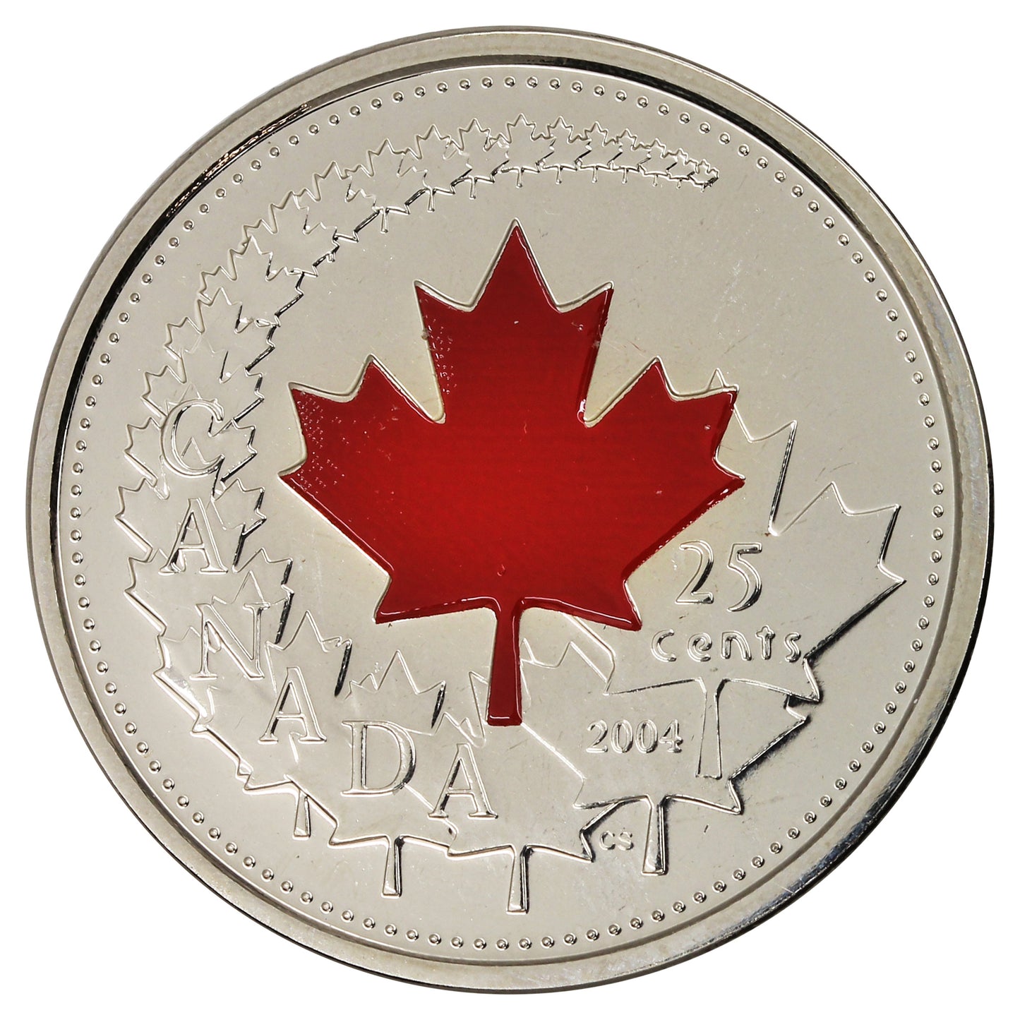 2004P Coloured Canada Day 25-cents Proof Like