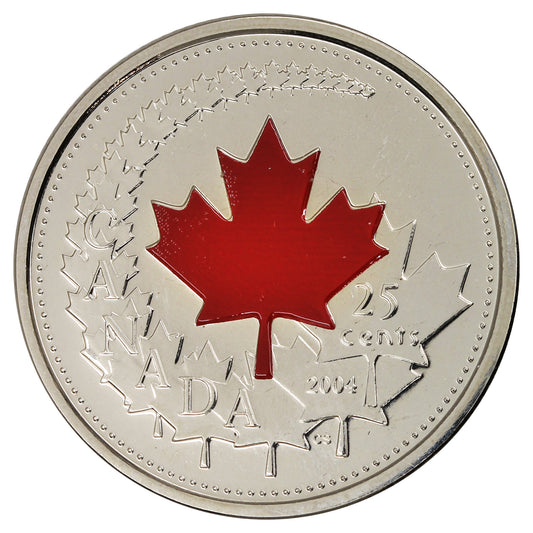 2004P Coloured Canada Day 25-cents Proof Like