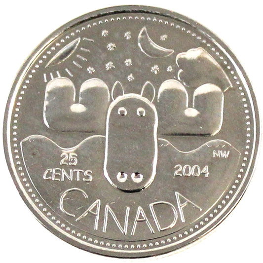 2004P Moose Canada 25-cents Proof Like