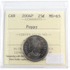 2004P Poppy Canada 25-cents ICCS Certified MS65