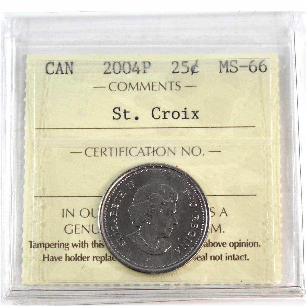 2004P St. Croix Canada 25-cents ICCS Certified MS66