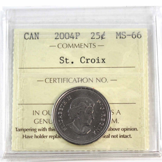 2004P St. Croix Canada 25-cents ICCS Certified MS66
