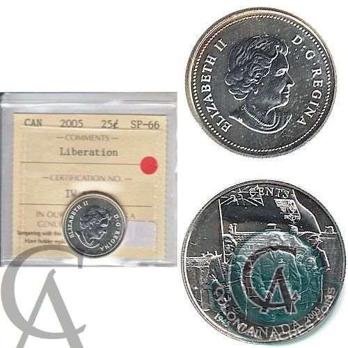 2005 Liberation Canada 25-cents ICCS Certified SP-66